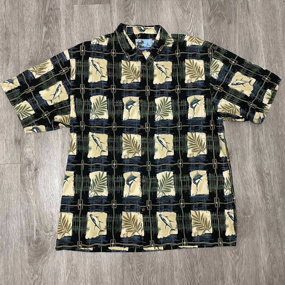 Aftco Shirt‎ Men's Size 2X-Large Black Bluewater Swordfish Marlin Fishing Hawaii